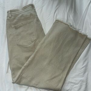 Forever 21 High-Rise Wide-Leg Khaki Jeans